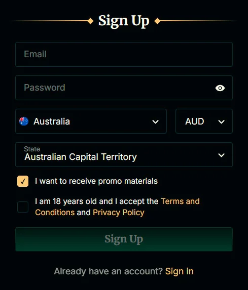 register casino faircrown